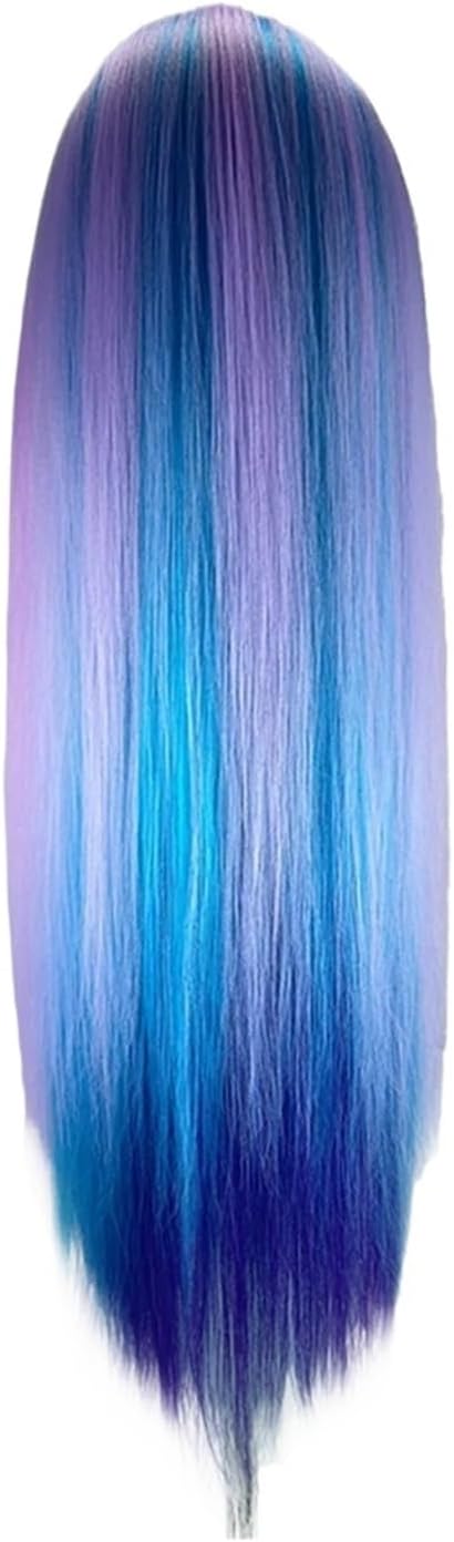 美容師 ヘアスタイリングツール 70cm ストレートヘアトレーニングマネキンヘッド メイクアップ用 ヘア編み練習用 サロンヘッド(H