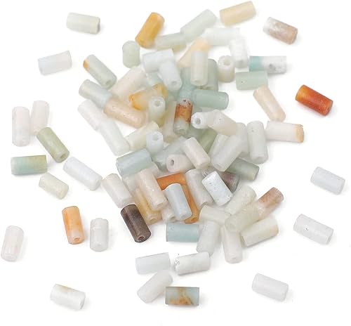 Miniatura 4 de Granos de tubo de amazonita natural cilíndrico 0.079x0.157 in 15.0 inStrand cuentas de piedra para la fabricación de joyas