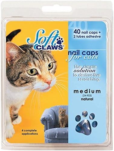 Soft Claws Gold Sparkle Cat Nail Caps, Medium