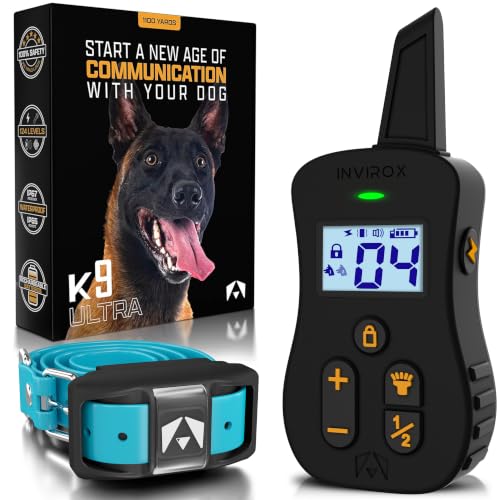 Image of INVIROX Ultra K9 Dog Training Collar with Remote for Large Breeds