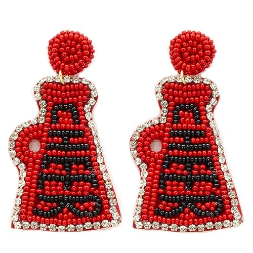 Beaded Cheer Football Post Earrings Handmade Cheer Horn Cheerleading Megaphone College Sport Gameday