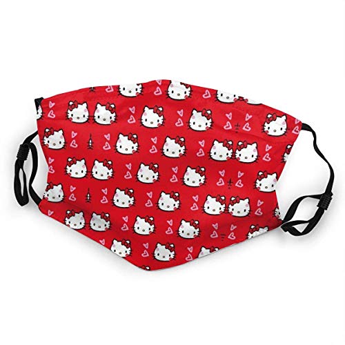 Preisvergleich Produktbild Netter Hello Kitty roter Gesichtsschal Anti-Staub waschbarer wiederverwendbarer Gesichtsschal Modedesign für Kinder Jungen Mädchen Teenager-09