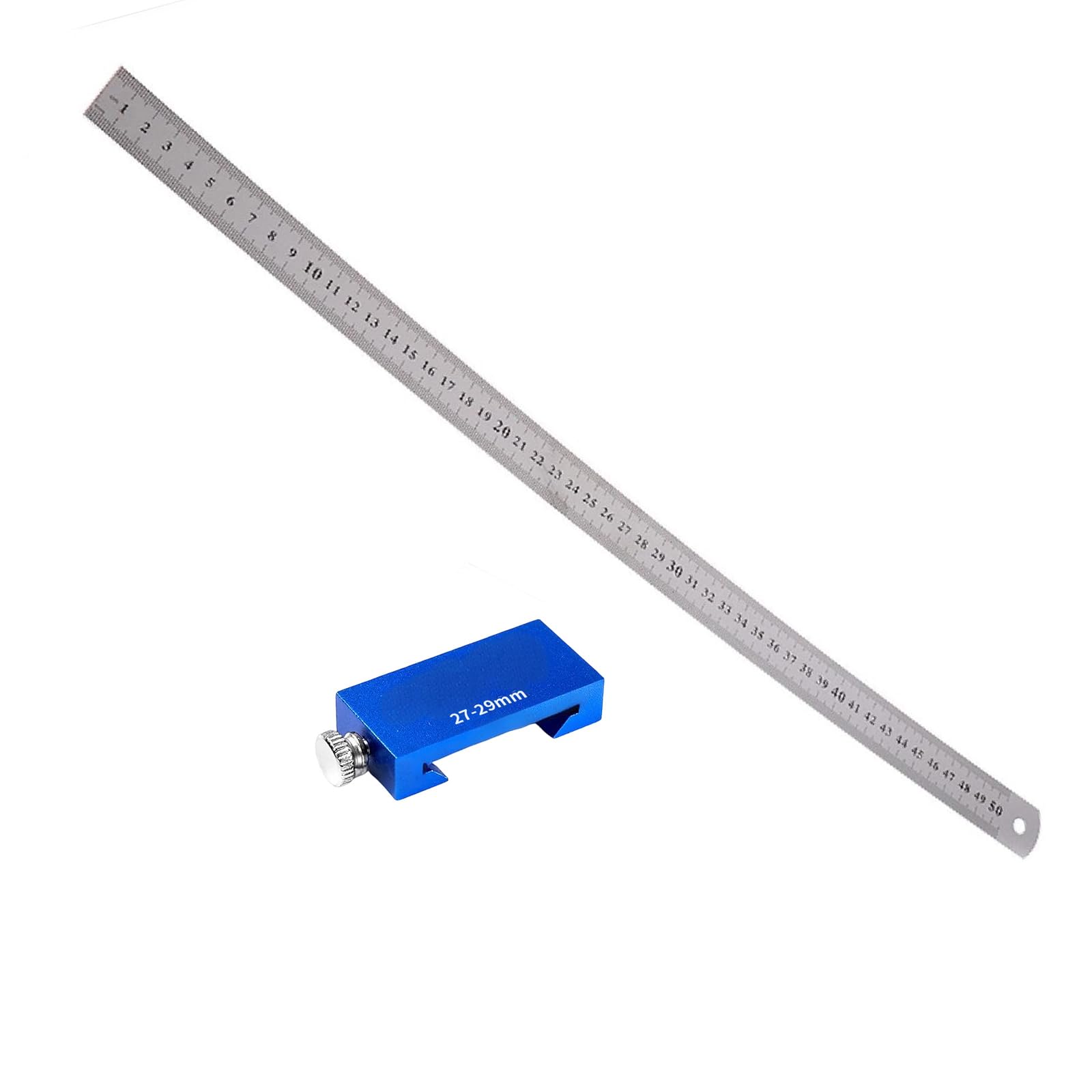 Rgybao 50Cm Steel Ruler Resistant Aluminum Measuring Gauges Marking Instrument For Woodworkers Including Sliding Locator For Marking Aluminum Measuring Rulers For Carpentry