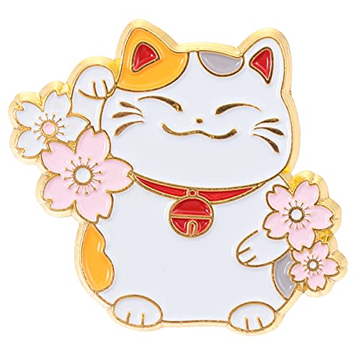 TOYANDONA 1pc Gato Broche Estilo japonés Broche de Dibujos Animados Fortuna Gato Pin Ropa Accesorio