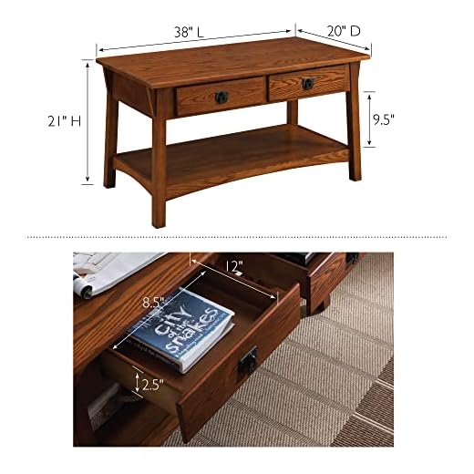 Leick Home Mission Coffee Table with Drawers