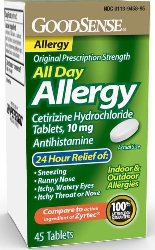 Image of GoodSense All Day Allergy, Cetirizine Hydrochloride Tablets, 10 mg, Antihistamine, 45 Count