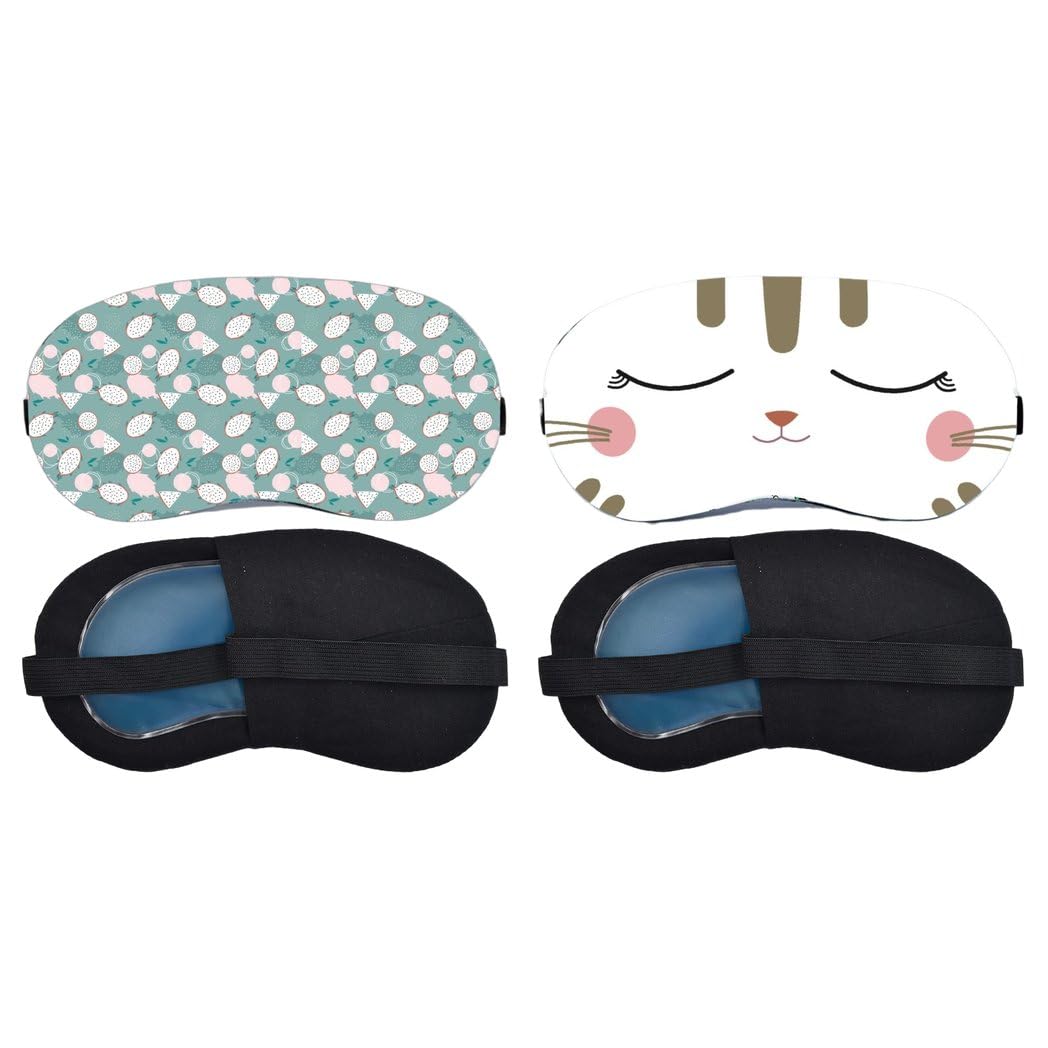 Aoxeria Mint Seashell Pattern, Sleeping Bunny Face Sleeping Mask Combo, Soft Comfortable Light-Blocking Eye Cover for Women, Men & Kids, Reusable Blindfold for Night Sleep, Nap, Travel (Pack of 2)-image-28