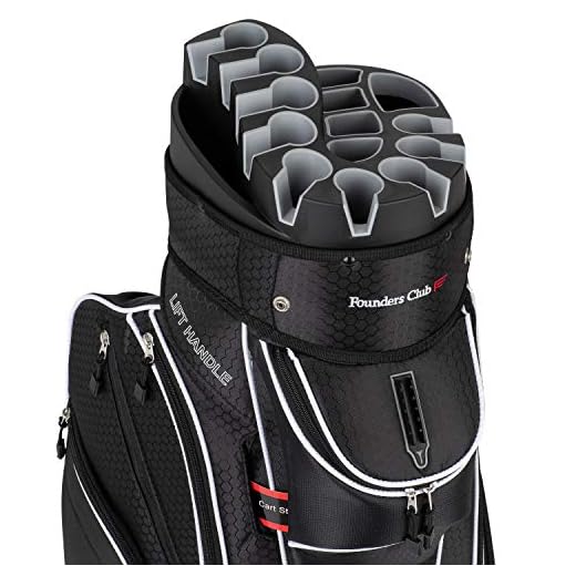 Founders Club Premium 14 Way Organizer Cart Bag (Black)