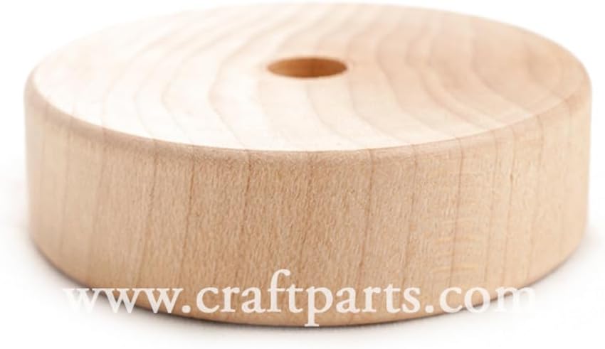 40 Pcs, 2-1/2" X 3/4" Flat Wood Toy Wheels Hole Size 3/8" for 3/8" Holes Recommend Using: Ap3000, Ap3030, Ap3500 Axle Pegs Or 3/8" Dowel