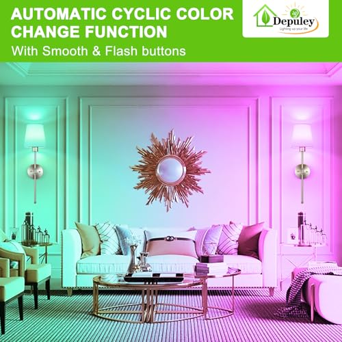 Image of Depuley Battery Operated Wall Sconce: Set of 2 Wireless Wall Lights with Remote for Bedroom - 12 Colors Rechargeable Wall Lamp for Living Room Dining Room Hallway Bathroom Staircases - Nickel 24 Inch
