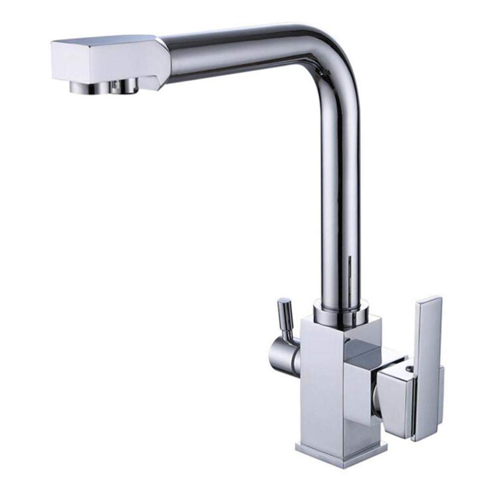 Zqfhsx Cromo Kitchen Faucets 3 In 1 360 ° Rotation Hot Water Straight Drink Brass For Sinks-Black (Color : Nero)
