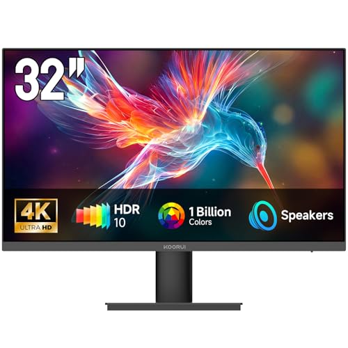 Image of KOORUI 32 Inch 4K UHD Computer Monitor,60Hz,3840x2160p VA Panel,Black