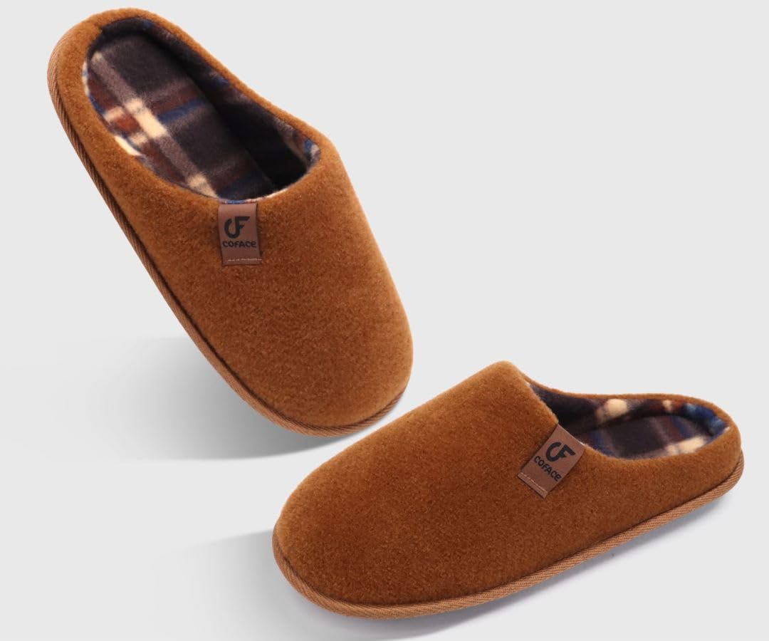 COFACE Unisex męskie damskie przytulne kapcie z pianki z pamięcią kształtu na co dzień wsuwane ciepłe buty domowe wewnątrz/na zewnątrz filcowe sandały kapcie rozmiar 4-15