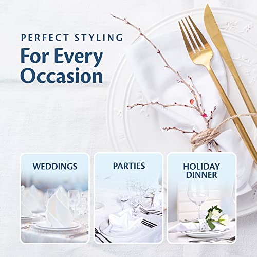 Elegant Restaurant Quality 100% Cotton Dinner Table Cloth Napkins With Clean- Lined Hemmed Edges, Bulk Set, Square 20" X 20'' For Weddings, Hotels, Restaurants, And Classy Home Dinners (60) #TOP6