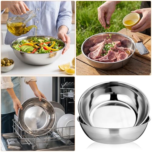 6 Piezas Tazones de Acero Inoxidable de 4.2 Qt miniatura 6