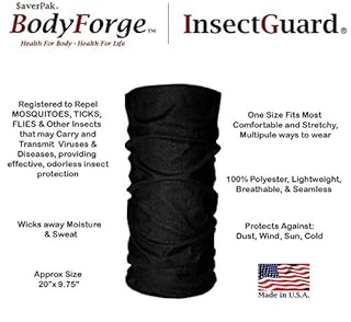 InsectGuard Permethrin Treated Tick Gaiters/Sleeves and Mosquitoes Flies Chiggers & More Insect Repellent Complete Package 2 (Black/Black)