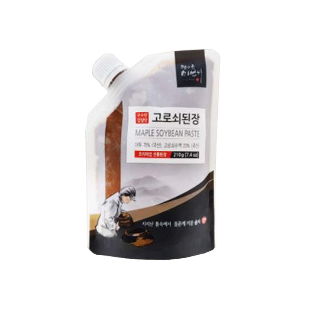 Korean Traditional Organic Fermented Miso Soybean Paste 7.4oz / 210g Pouch Type Easy carry No Preservative Kfoods [된장]