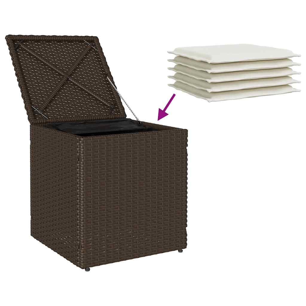 Taboret ogrodowy z poduszką 2 szt. Brązowy 40 x 40 x 43 cm Poly