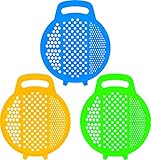Flat Plastic Compact Grater - Pack of 3 - Ergonomic Cheese Graters - Handheld Coarse Grater - Hand Kitchen Parmesan Shredder