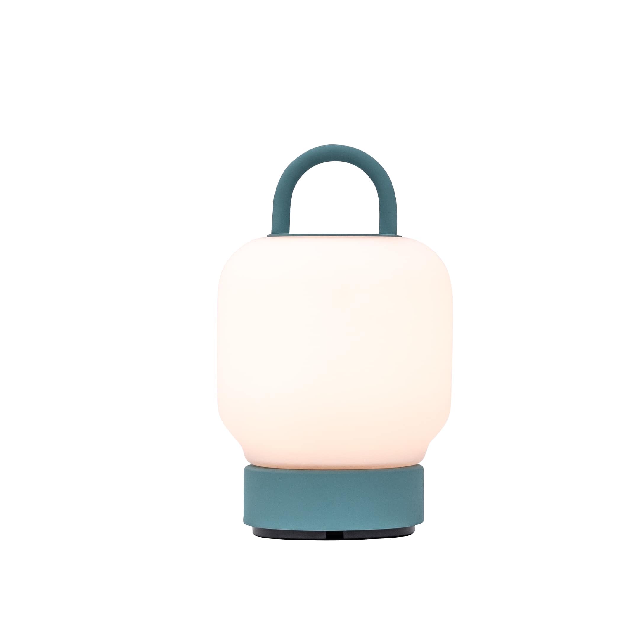 Kooduu - Loome Portable Table Lamp - Dimmable and Rechargeable via USB - Opal Glass, Teal Blue - Image 4