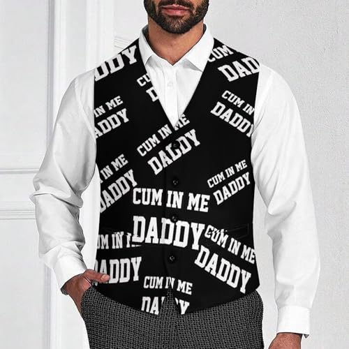 Cum in Me Daddy Mens Suit Vests V-Neck Casual Vest Dress Formal Tuxedo Wedding Waistcoat3