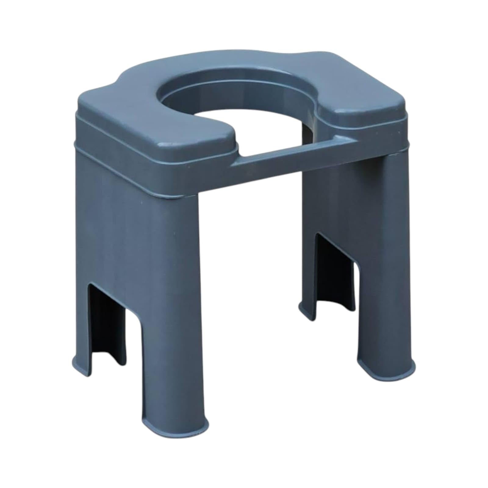Commode Stool for Elderly & Disabled, Wide Seat Non-Rust Plastic Toilet Stool, Knock-Down Design, Shower-Friendly, Lightweight & Hygienic Bathroom Aid for Adults (Stone Grey)-image-8