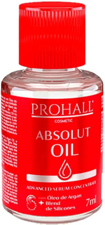 Hair Oil Prohall Absolut Oil - Sérum Reparador de Pontas Concentrado, Brilho Intenso e Maciez, 7ml