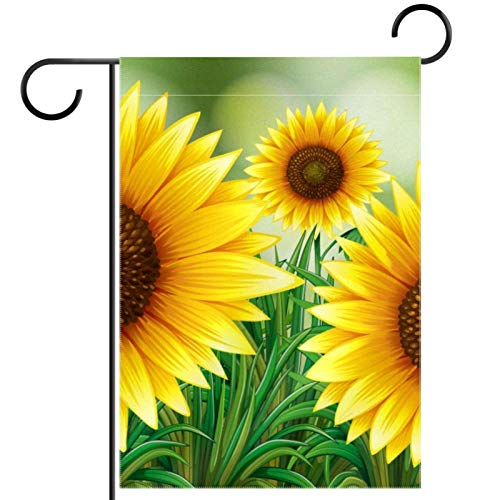 Drapeau de bienvenue tournesol double face pour égayer une entrée de maison triste