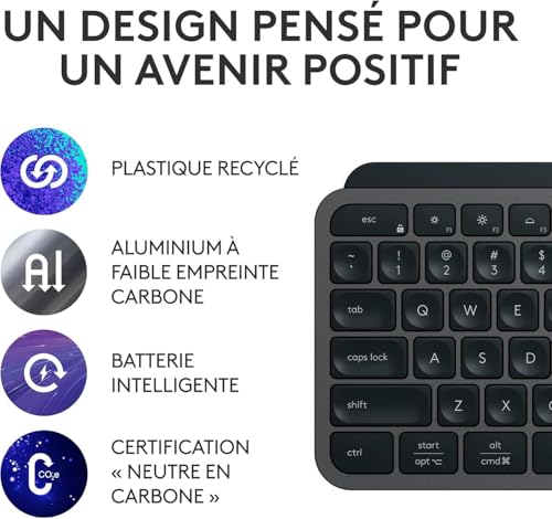 Logitech MX Keys S Kabellos Tastatur - FRA AZERTY – Ansicht 6