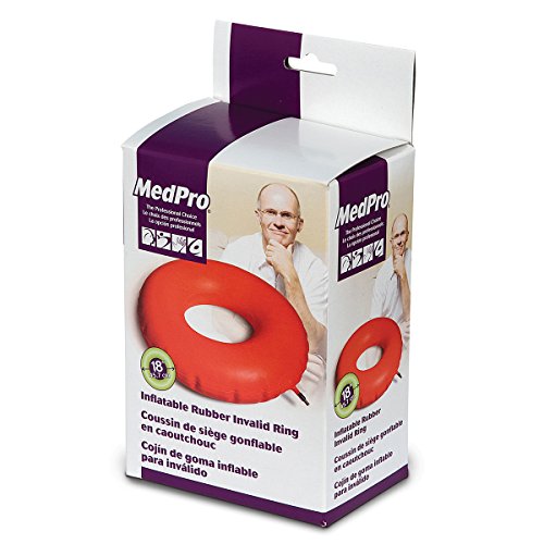 Image of MedPro Inflatable Rubber Invalid Ring Cushion, 18 Inch, Open Ring Center the Helps Distribute Weight Evenly, Sit Comfortably for Extended Periods of Time