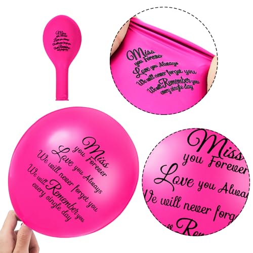 Image of Skylety 36 Pcs Memorial Balloons to Release with Dove Balloon,Rose Red | Helium, Remembrance for Heavenly Birthday, Memorial Services, Release in Sky Ceremony, Forever in Hearts Messages
