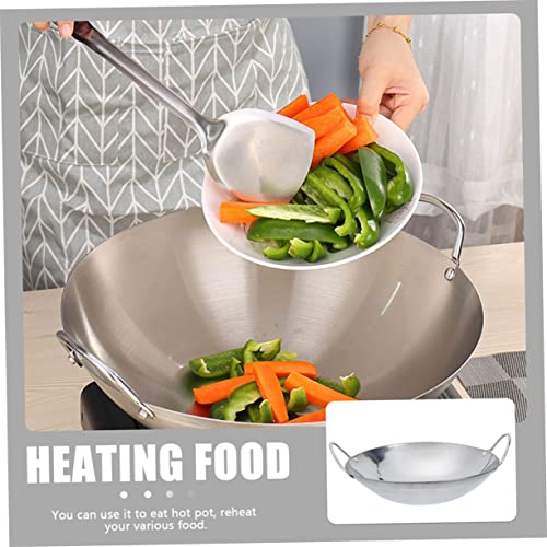 Wok de acero inoxidable con doble asa 2 piezas miniatura 5