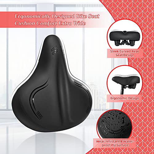 Comfortable Bike Seat For Peloton Bike & Bike+, Wide Bicycle Seat For Men & Women, Universal Replacement Bicycle Saddle Compatible With Echelon, Road Or Exercise Bike, Accessories For Exercise Bike #TOP1