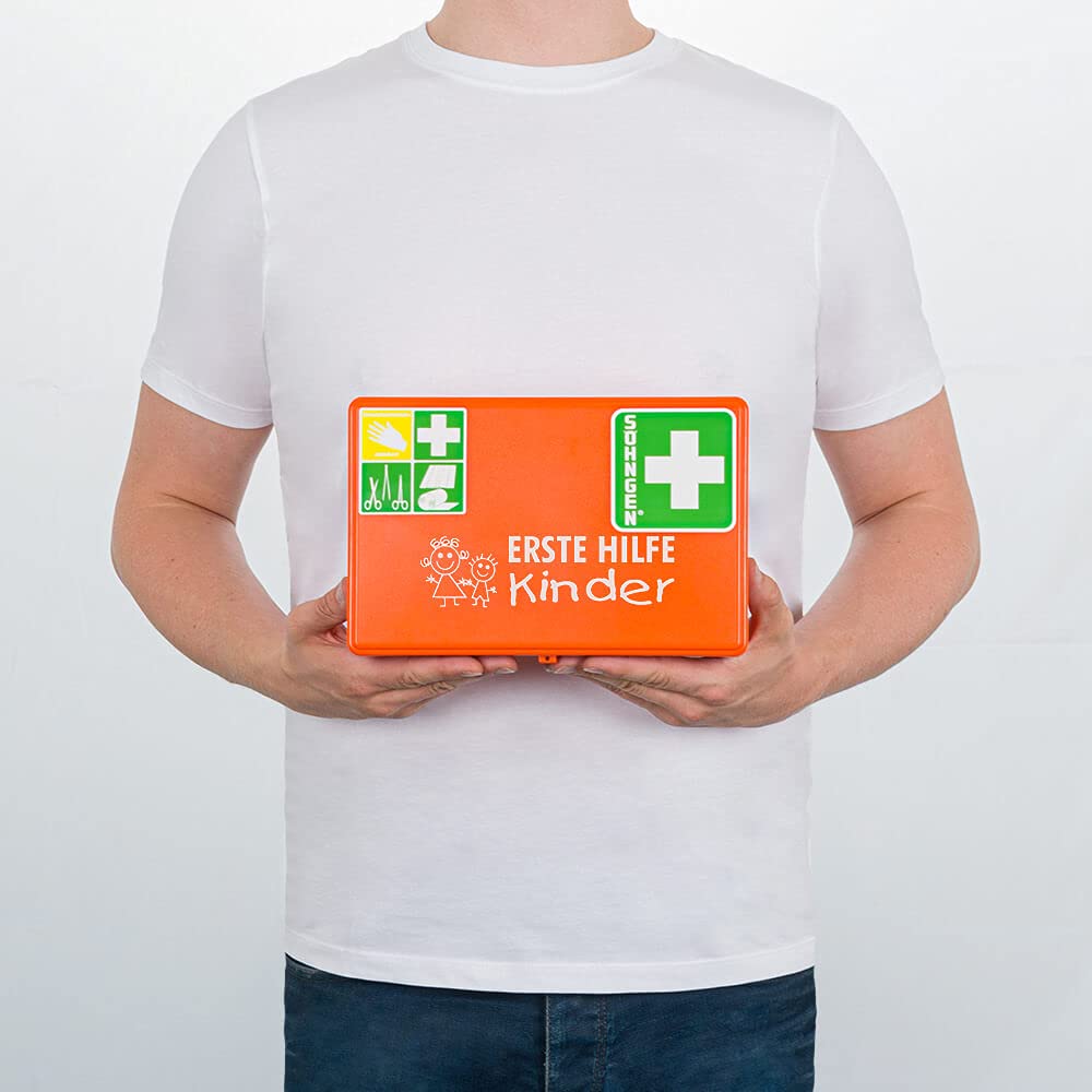 SÖHNGEN BIGPACK 5 x Erste-Hilfe-Kasten Kindergarten, Wandhalterung, DIN 13157 aus Kunststoff, Art.-Nr. 350052 | Verbandskasten | Notfallkoffer | Erste Hilfe Kasten