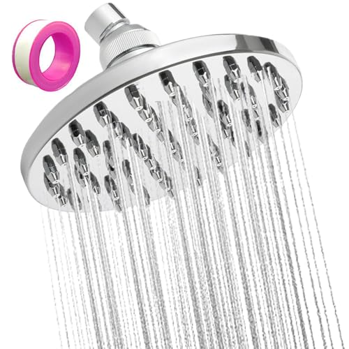 Runde Regendusche Duschkopf 15 cm Groß mit Gleichmäßiger Wasserverteilung Silber für Solardusche Kopfbrause Regendusche Brausekopf einzeln