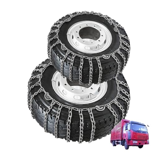 Set of 2 Tire Chains for Trucks 2pcs Snow Chains for Trucks Snow Chains for Car Tires Anti-Skid Thickening Tire Chains Winter Car Accessories No Jack Required 2pcs 10R22.5 2pcs 12R22.5