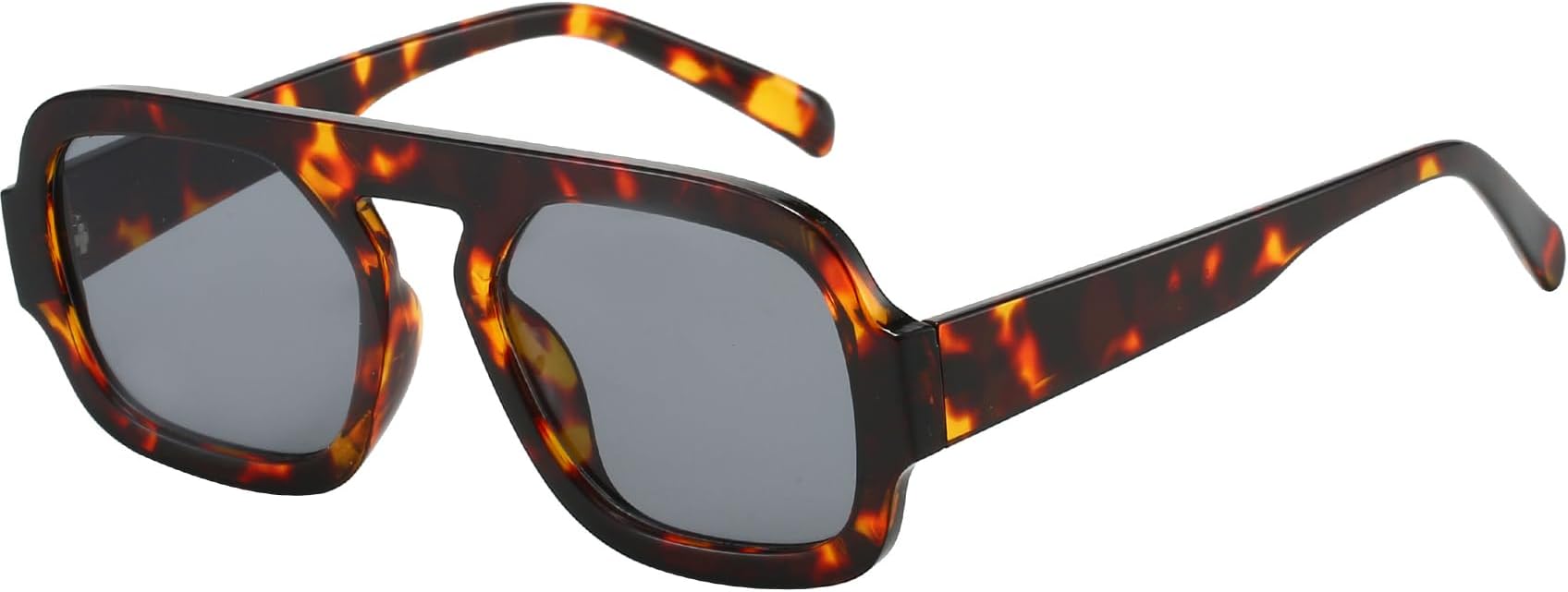 Trendy Square Aviator Sunglasses for Women Flat Top Designer Stylish Frame Sun Glasses Vintage Shades