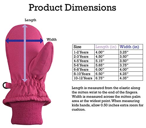 Image of N'Ice Caps Kids Waterproof Snow Mittens Cold Weather Thinsulate Insulated