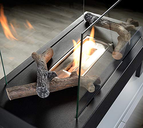 Carlo Milano Ethanol Kamin Holzscheit: 4er- Set Deko- Äste für Bioethanol- Öfen, Versandrückläufer (Deko Holz Ethanol Kamin, Keramik- Holzscheite, Elektro)-5
