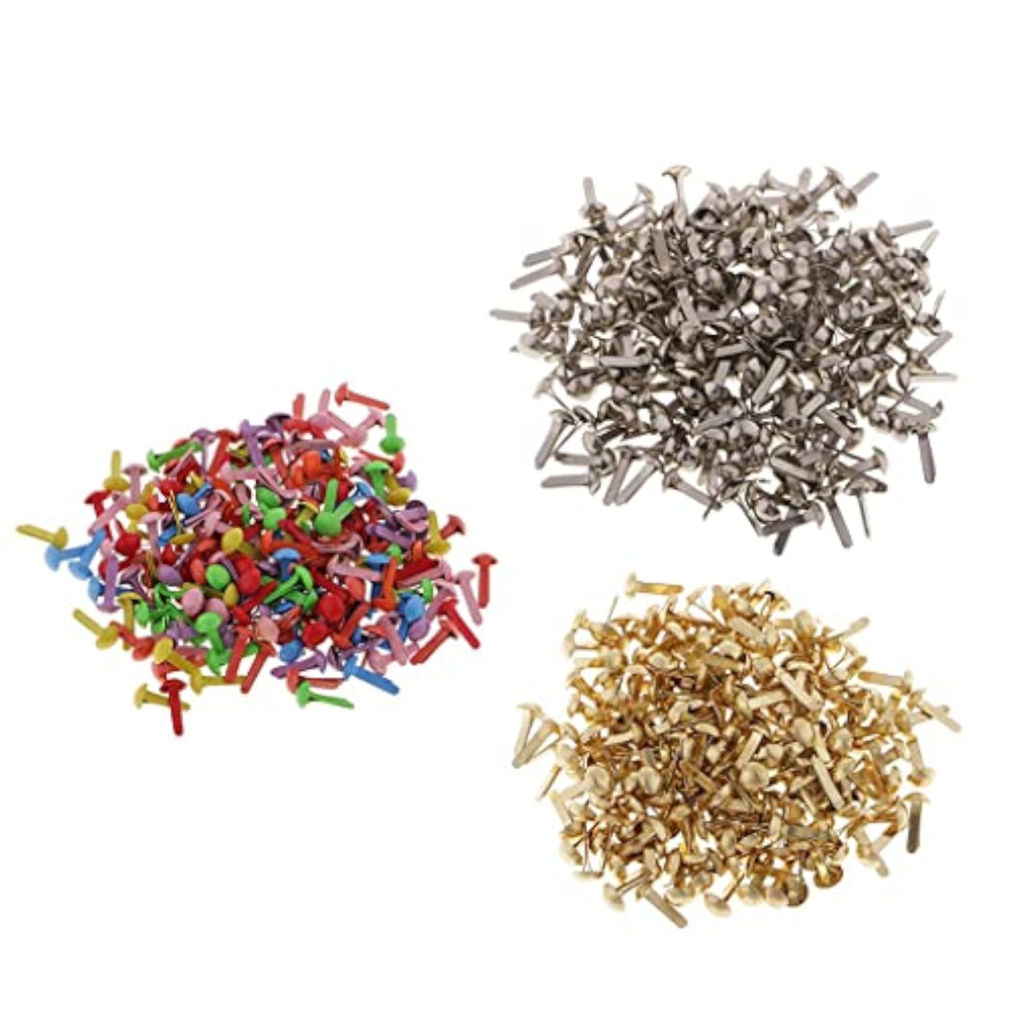 2x100Pc Metal Round Head Brads Paper Craft Scrapbook Fastener