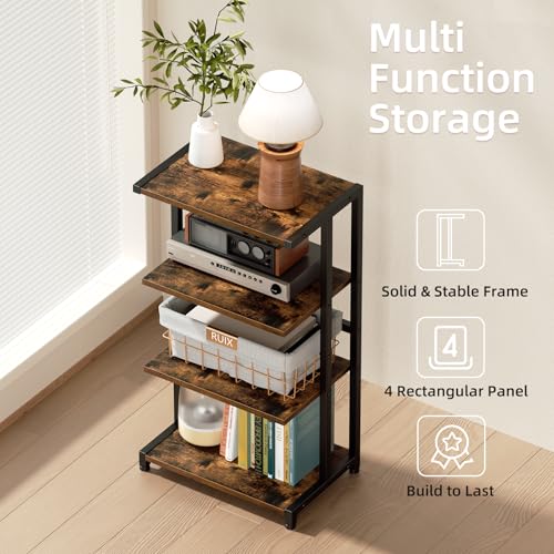 ERYTLLY 4-Tier AV Media Stand - Corner Game Console Shelf and Small Entertainment Stand - Audio Rack for TV, Small Media Console Organizer - Image 5
