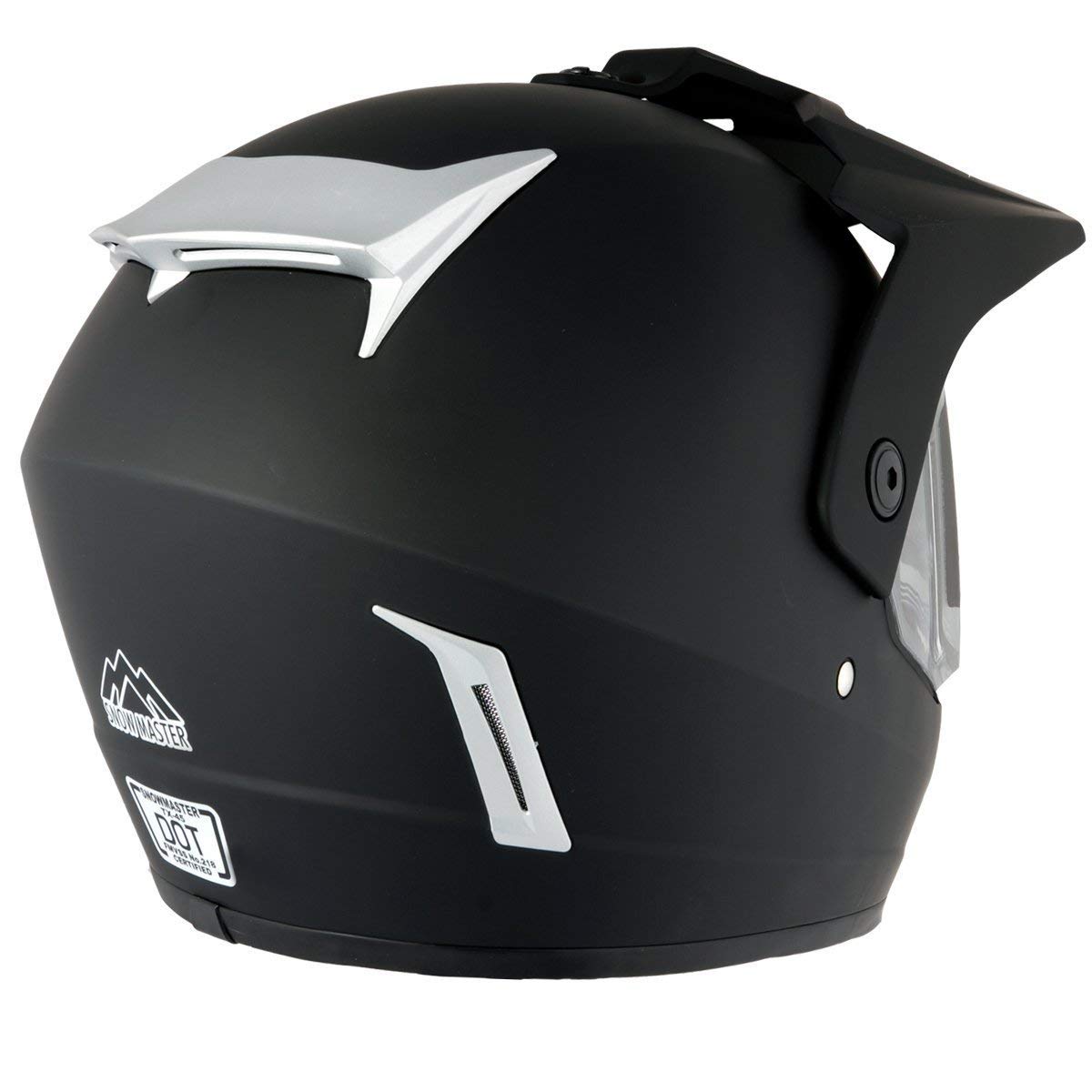 Snow Master TX45 Matte Black Snowmobile Ultra Light Weight Dual Street and Sport Motorcycle Full Face Helmet for Men and Women - ECE and DOT Approved (X-Large)