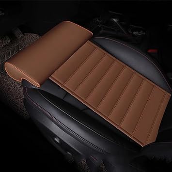 Leather Car Seat Extender Cushion,Car Leg Extender Leg Support Pillow Universal Car Seat Leg Pad,Comfortable Leg Rest Extended Cushion Mat for Car Bus Train Home Office Brown