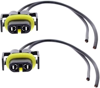 MOTOALL 886 889 892 893 PG13 PGJ13 880 890 862 881 884 885 894 898 899 H8 H9 H11 H27 Female Adapter Socket Connector Plug Wiring Harness Wire Pigtail Pair for Headlight Fog Light LED Bulb Lamp - 2pcs
