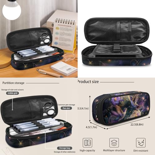 Hummingbird Flower 17 Inch Backpack Set School Bag with Insulated Lunch Portable Bag Pencil Holder Organizer 3 Piece for Children Boys Girls Teens Schoolbag Knapsack4