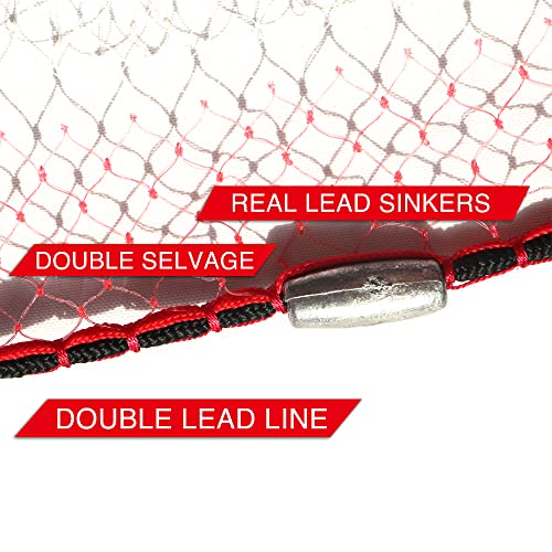 BasicGear® Cast Net, Lead, 10ft Radius, 1/2 in Mesh, 1lb, for Bait Fish - image 6