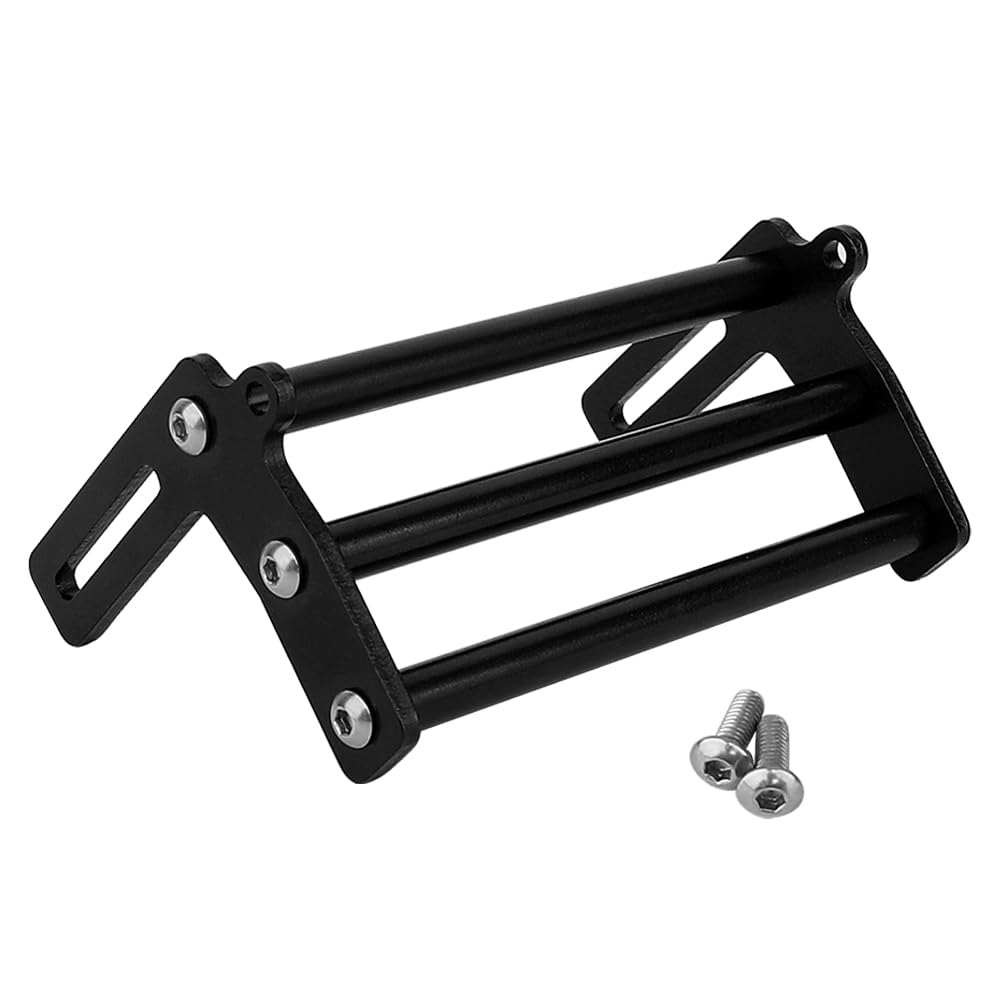 Pothyes Aluminum Front Bumper Bull Bars for 1/10 RC Crawler Axial SCX10 TRX4 LCG Chassis FJ40 Dodge Power Wagon Cab Cliffhanger Body (Black)
