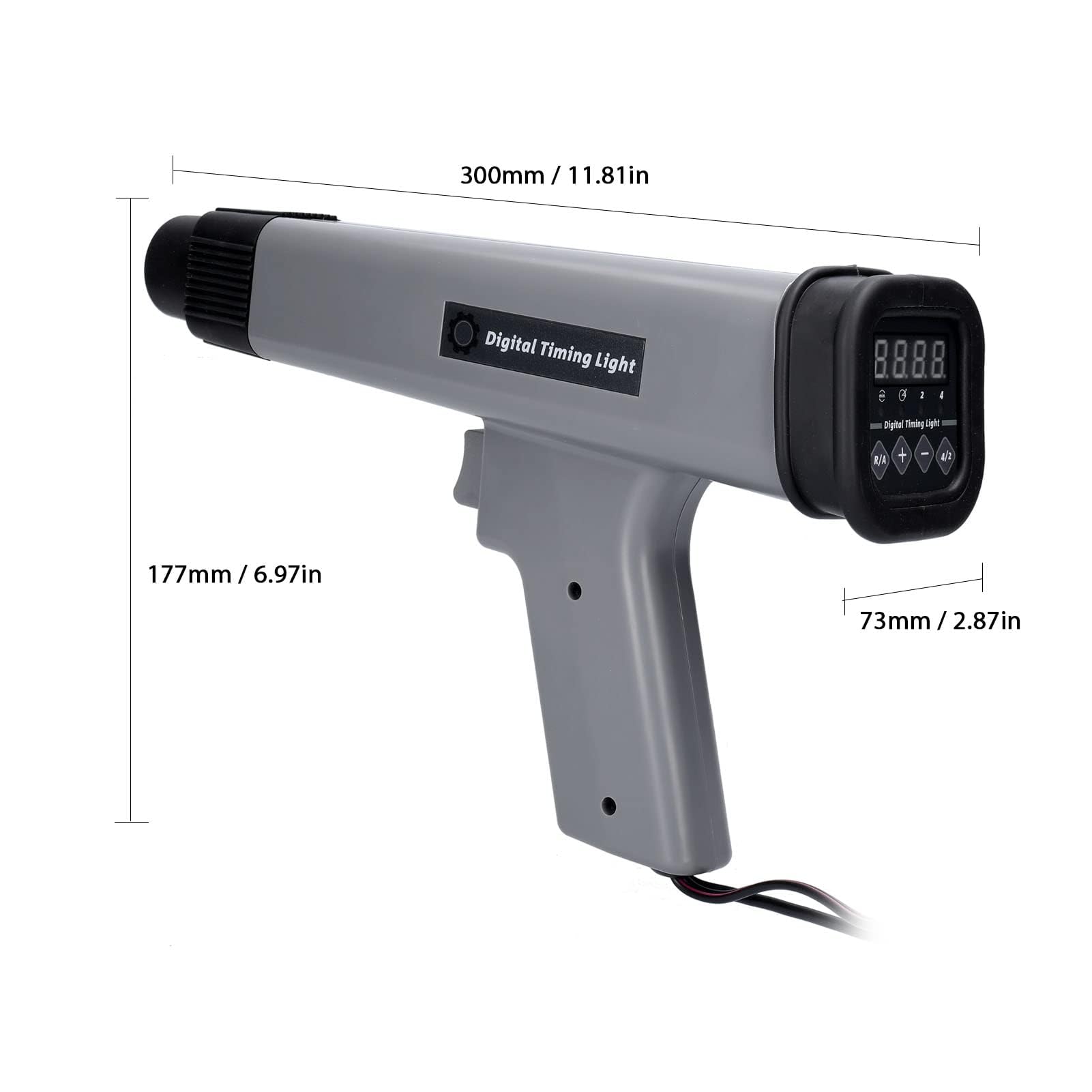 Luce di temporizzazione induttiva digitale da 12 V, luce stroboscopica per temporizzazione dell'accensione automobilistica con display RPM, temporizzazione anticipata regolabile, lampada flash allo