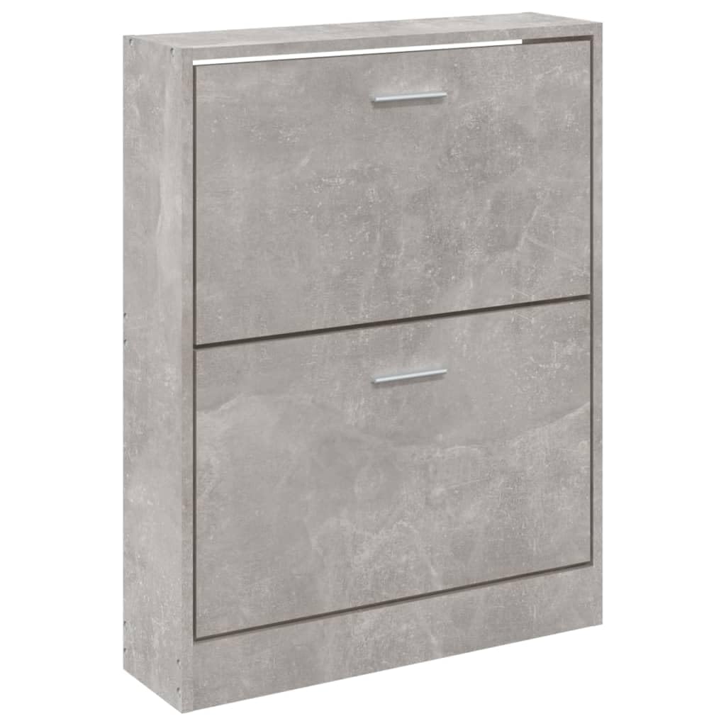 Schuhschrank Betongrau 59x17x81 cm Holzwerkstoff Schuhschrank Schmal Hoch Schuhregal Geschlossen