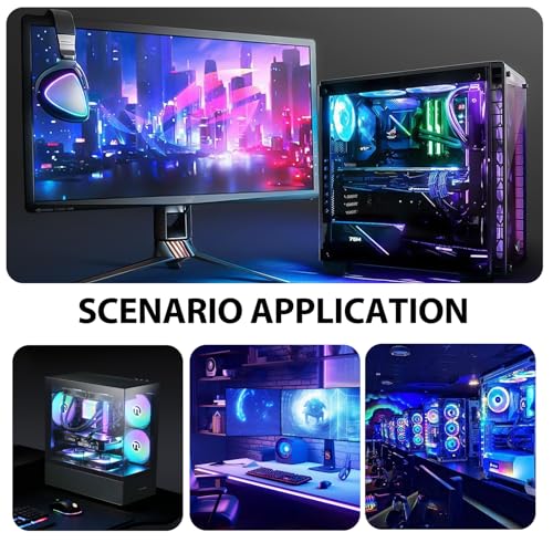 teasteam ARGB Controller for PC, 5V 3-Pin RGB ARGB Splitter SATA Power RGB Fan Controller with 14 Key RGB Wireless Remote for computer Case Fans, RGB Light Strips, and RGB PSU Cables - Image 4